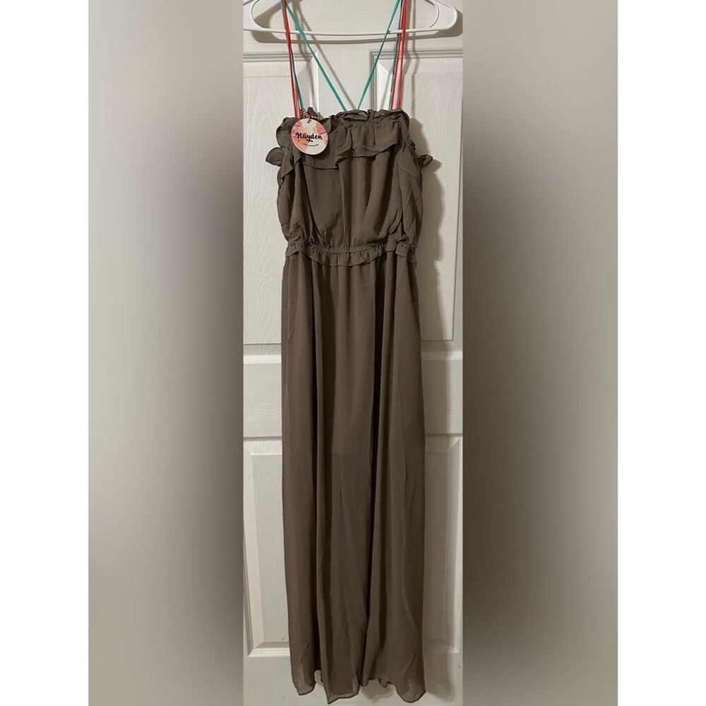 Hayden Taupe Elastic-Waist Maxi Skirt